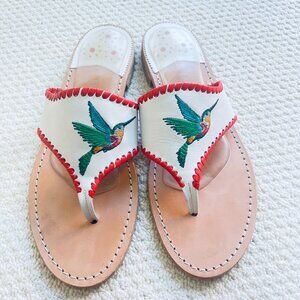 Jack Rogers Bird Hummingbird White Coral Sandals 11M